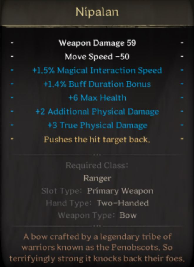 Nipalan unique Bow in Dark and Darker